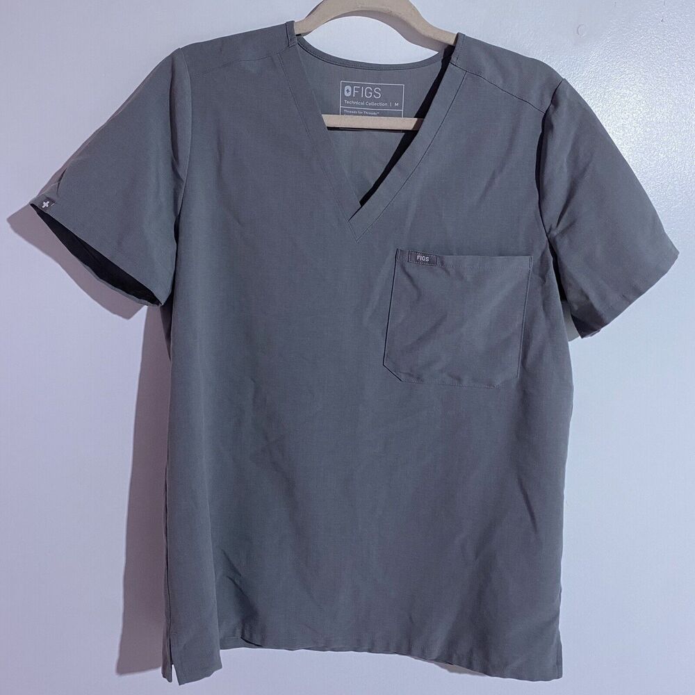 Figs Gray Fitted Short Sleeve T-Shirt